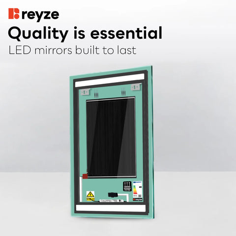 Vertical LED Mirror | Touch Buttons | Anti-Fog Function | Neutral White Light - Reyze Salono Series Model 7