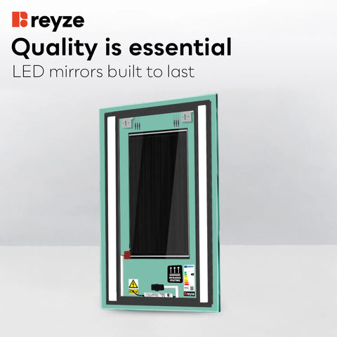 Vertical LED Mirror | Touch Buttons | Anti-Fog Function | Cool White Light - Reyze Salono Series Model 8