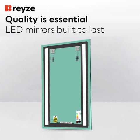 Vertical LED Mirror | Wall Switch Control | Warm White Light - Reyze Salono Series Model 8