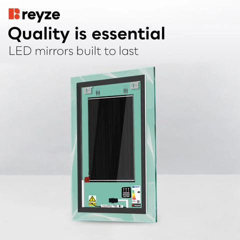 Vertical LED Mirror | Touch Buttons | Anti-Fog Function | Warm White Light - Reyze Simetria Series Model 2