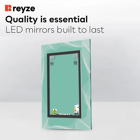 Vertical LED Mirror | Wall Switch Control | Warm White Light - Reyze Simetria Series Model 3