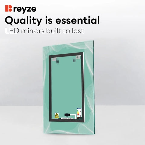 Vertical LED Mirror | Touch Button | Cool White Light - Reyze Simetria Series Model 3