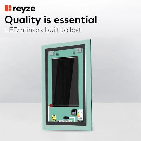 Vertical LED Mirror | Touch Buttons | Anti-Fog Function | Adjustable Color Temperature - Reyze Simetria Series Model 4
