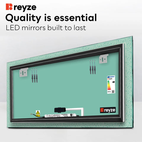 Horizontal LED Mirror | Touch Button | Neutral White Light - Reyze Simetria Series Model 5
