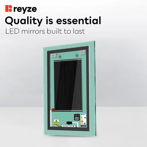 Vertical LED Mirror | Touch Buttons | Anti-Fog Function | Adjustable Color Temperature - Reyze Simetria Series Model 6
