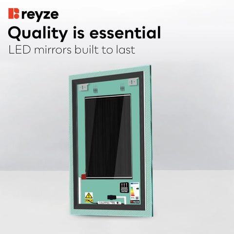 Vertical LED Mirror | Touch Buttons | Anti-Fog Function | Adjustable Color Temperature - Reyze Simetria Series Model 7