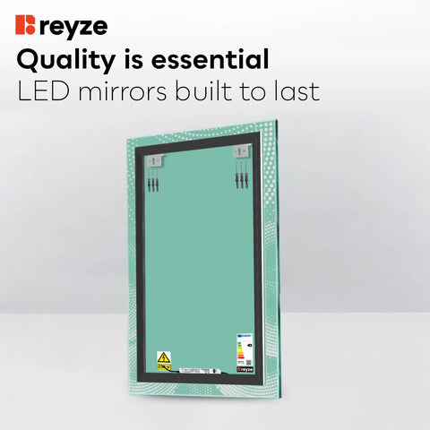 Vertical LED Mirror | Wall Switch Control | Warm White Light - Reyze Simetria Series Model 8