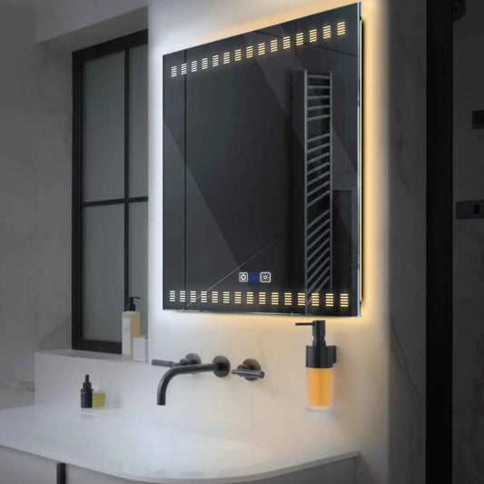 Square LED Mirror | Touch Buttons | Anti-Fog Function | Adjustable Color Temperature - Reyze Minimal Series Model 6