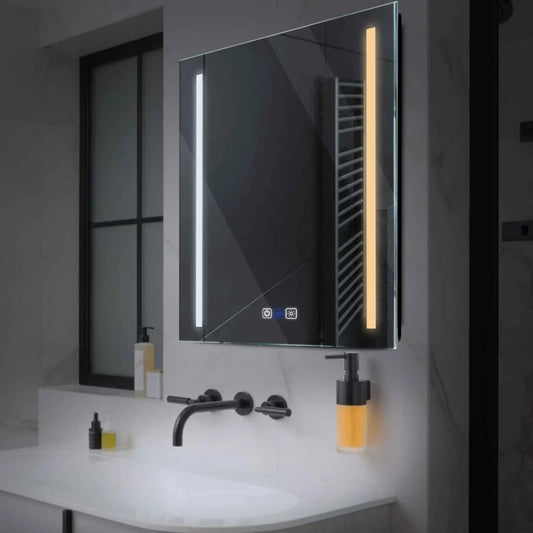 Square LED Mirror | Touch Buttons | Anti-Fog Function | Adjustable Color Temperature - Reyze Salono Series Model 5