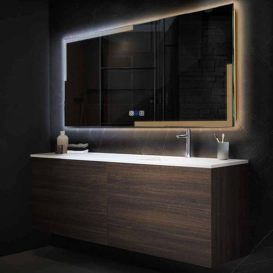 Horizontal LED Mirror | Touch Buttons | Anti-Fog Function | Adjustable Color Temperature - Reyze Edge Series Model 2