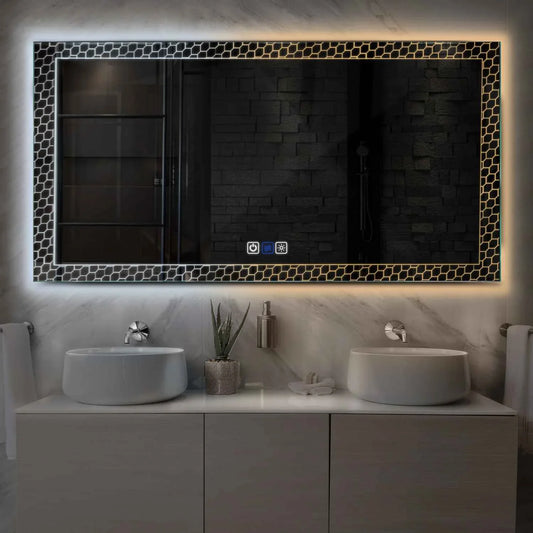 Horizontal LED Mirror | Touch Buttons | Anti-Fog Function | Adjustable Color Temperature - Reyze Official Series Model 7