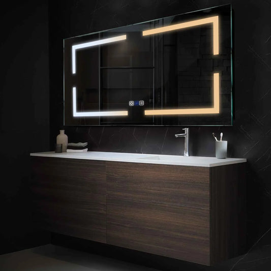 Horizontal LED Mirror | Touch Buttons | Anti-Fog Function | Adjustable Color Temperature - Reyze Salono Series Model 2