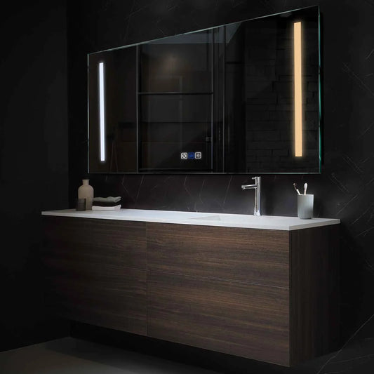 Horizontal LED Mirror | Touch Buttons | Anti-Fog Function | Adjustable Color Temperature - Reyze Salono Series Model 5