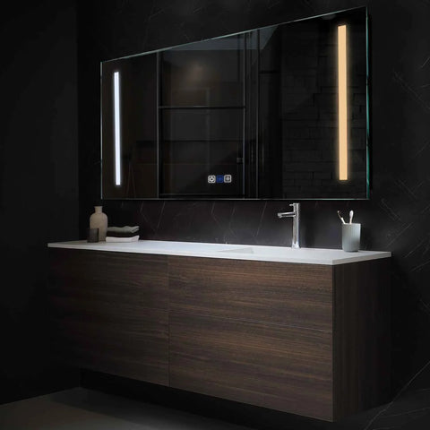 Horizontal LED Mirror | Touch Buttons | Anti-Fog Function | Adjustable Color Temperature - Reyze Salono Series Model 5