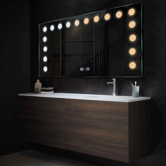 Horizontal LED Mirror | Touch Buttons | Anti-Fog Function | Adjustable Color Temperature - Reyze Salono Series Model 6