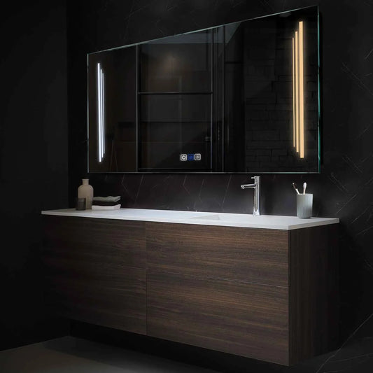 Horizontal LED Mirror | Touch Buttons | Anti-Fog Function | Adjustable Color Temperature - Reyze Salono Series Model 8