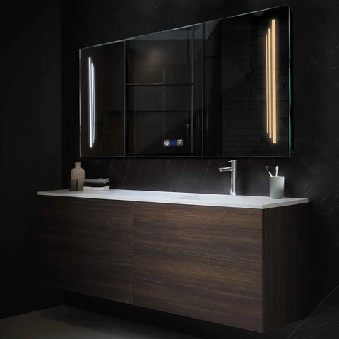 Horizontal LED Mirror | Touch Buttons | Anti-Fog Function | Adjustable Color Temperature - Reyze Salono Series Model 8