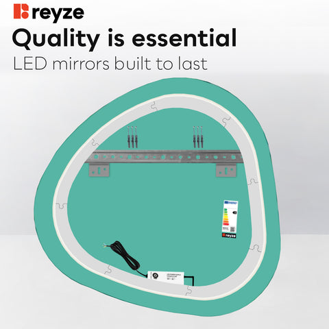 Irregular LED Mirror | Wall Switch Control | Cool White Light - Reyze Ambient Series Model 1