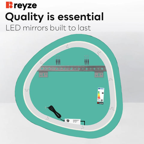 Irregular LED Mirror | Wall Switch Control | Warm White Light - Reyze Salono Series Model 1