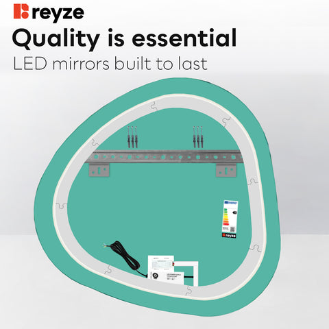Irregular LED Mirror | Touch Button | Cool White Light - Reyze Ambient Series Model 1