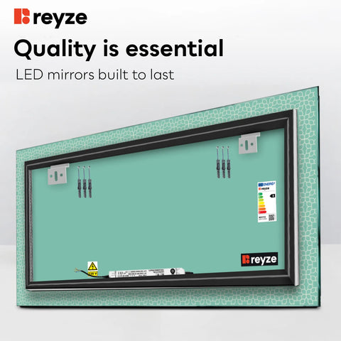 Horizontal LED Mirror | Wall Switch Control | Cool White Light - Reyze Official Series Model 1