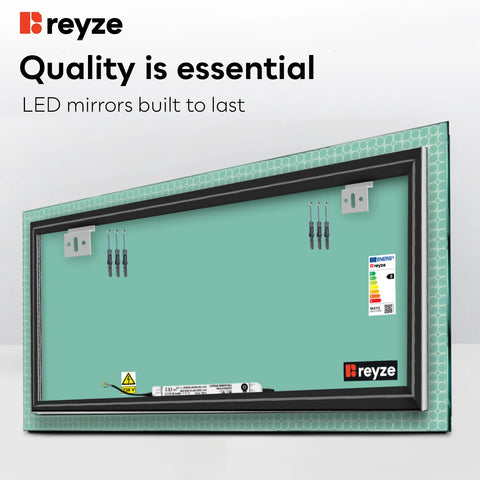 Horizontal LED Mirror | Wall Switch Control | Cool White Light - Reyze Official Series Model 4