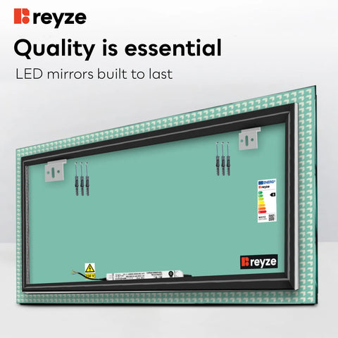 Horizontal LED Mirror | Wall Switch Control | Cool White Light - Reyze Official Series Model 6